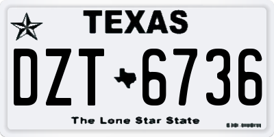 TX license plate DZT6736
