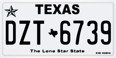 TX license plate DZT6739