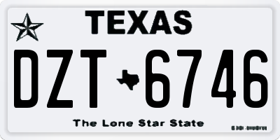 TX license plate DZT6746