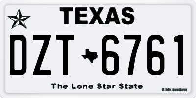 TX license plate DZT6761