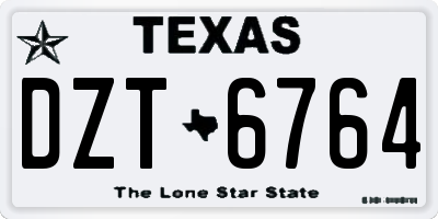 TX license plate DZT6764