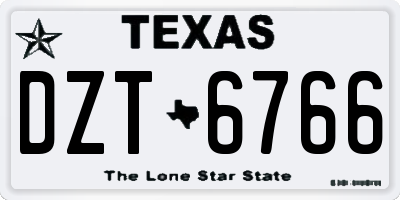 TX license plate DZT6766