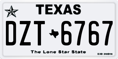 TX license plate DZT6767