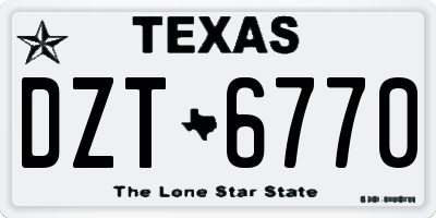 TX license plate DZT6770