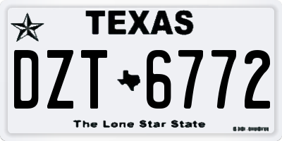 TX license plate DZT6772