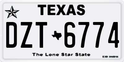 TX license plate DZT6774