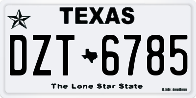 TX license plate DZT6785