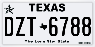 TX license plate DZT6788
