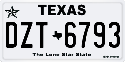 TX license plate DZT6793