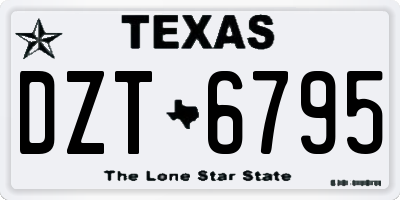 TX license plate DZT6795