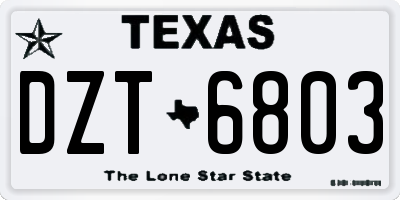 TX license plate DZT6803