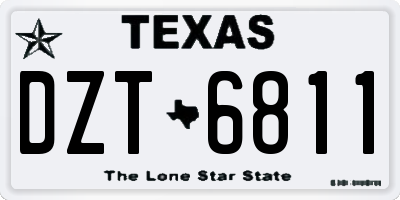 TX license plate DZT6811