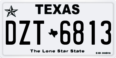 TX license plate DZT6813