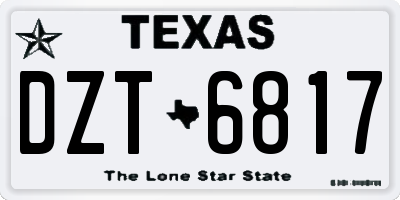 TX license plate DZT6817