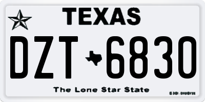 TX license plate DZT6830