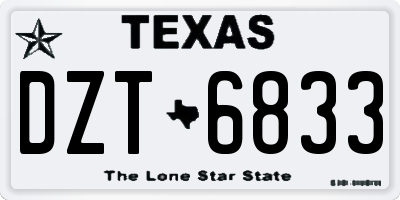 TX license plate DZT6833
