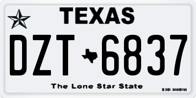 TX license plate DZT6837