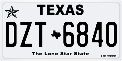 TX license plate DZT6840