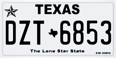 TX license plate DZT6853