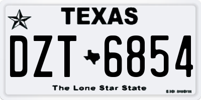 TX license plate DZT6854