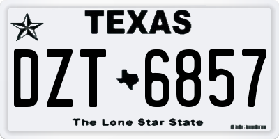 TX license plate DZT6857