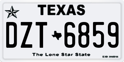 TX license plate DZT6859