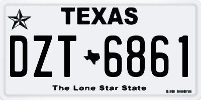 TX license plate DZT6861