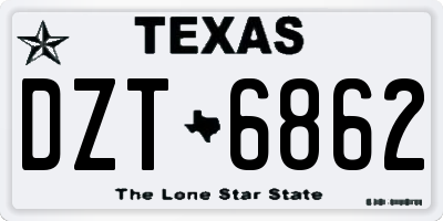 TX license plate DZT6862