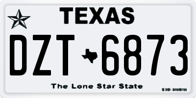TX license plate DZT6873