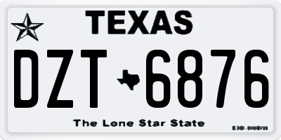TX license plate DZT6876