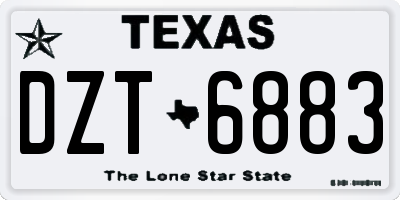 TX license plate DZT6883