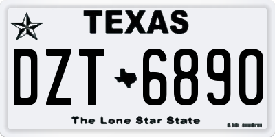 TX license plate DZT6890