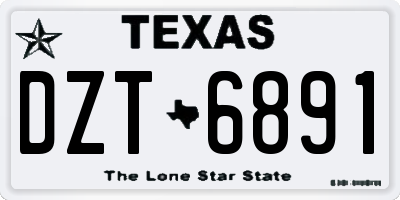 TX license plate DZT6891