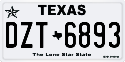 TX license plate DZT6893