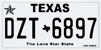 TX license plate DZT6897
