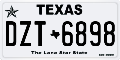TX license plate DZT6898