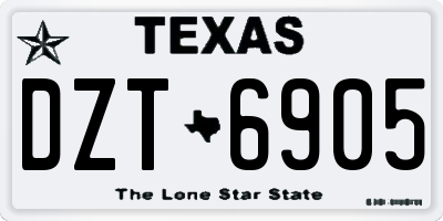 TX license plate DZT6905