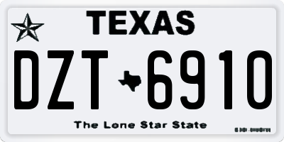 TX license plate DZT6910