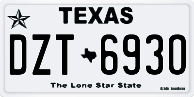 TX license plate DZT6930