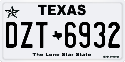 TX license plate DZT6932