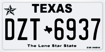 TX license plate DZT6937