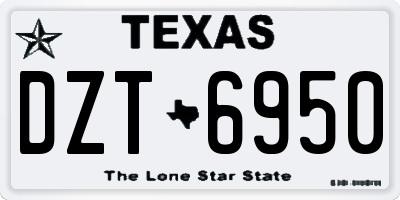 TX license plate DZT6950