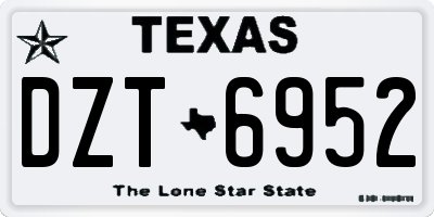 TX license plate DZT6952