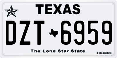 TX license plate DZT6959