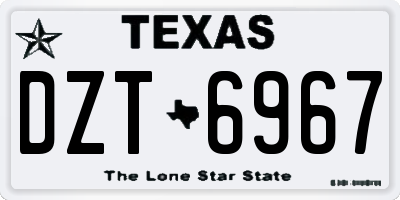 TX license plate DZT6967