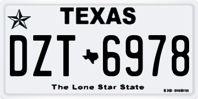 TX license plate DZT6978