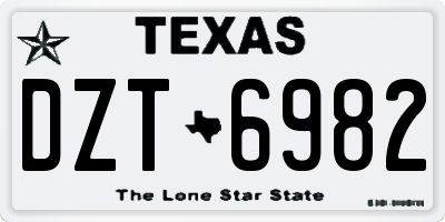 TX license plate DZT6982