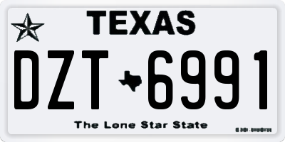 TX license plate DZT6991