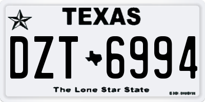 TX license plate DZT6994
