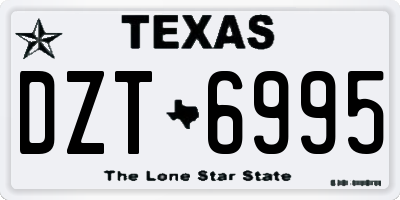 TX license plate DZT6995